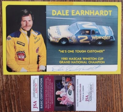 De colección RARO Autografiado Dale Earnhardt Sr 1980 Gran Campeón Nascar #2 Certificado de Autenticidad JSA Foto 1 de 4