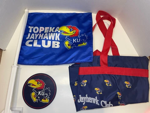 Topeka Jayhawk Club Car / Automobile Flag, Magnet, Bag Cover