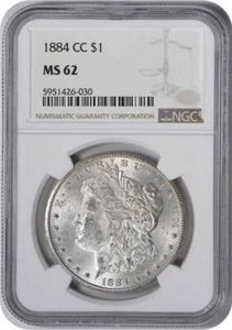 1884-CC Morgan Silver Dollar MS62 NGC - Picture 1 of 2