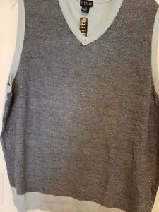 Bergamo New York Men’s 2XB Sweater Vest V-Neck Acrylic NEW Grey/Black
