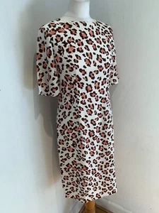 BNWT Jaeger silk sheath dress 10 NEW rrp £199 animal print shift pencil - Picture 1 of 10