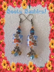 Handcrafted Glass Bead Earrings - Picture 1 of 1