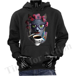 Katze Dame Tiere Haustier Lustig Witz Humor Humorvoll Grafik Hoodie - Bild 1 von 9