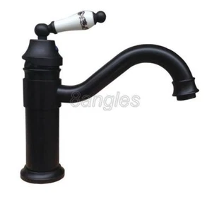 Swivel Spout Black Oil Brass Bathroom Basin Mixer Tap Kitchen Sink Faucet 8nf320 - Picture 1 of 5