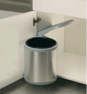Swing Out Kitchen Waste Bin For Under Sink Units Built in Pull Stainless Steel - Picture 1 of 1