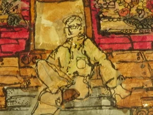 Amazing vintage Colliage and ink drawing Ellen Fisher 1970 - Picture 1 of 12