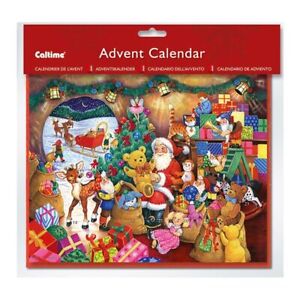 Caltime Santa House Toys Mini Advent Calendar with red envelope19.5 x 24.5 cm
