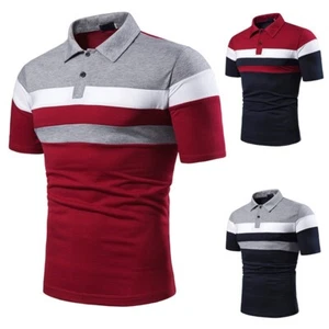 Men Shirt Pullover T-Shirt Tops Tunic Tees Golf Sport Short Sleeve Collared - Picture 1 of 10