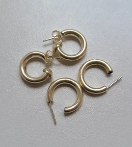 Konvolut 2 Paar Sterling Silber Ohrringe kleine Creolen Ohrringe - Bild 1 von 6