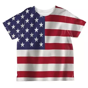 4th of July Waving American Flag All Over Toddler T Shirt - Picture 1 of 1
