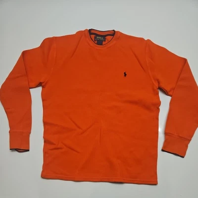 Camisa térmica Polo Ralph Lauren Waffle para hombre talla grande algodón naranja manga larga Foto 1 de 4