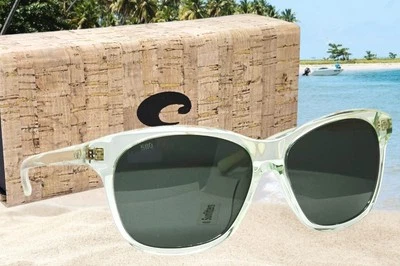 COSTA DEL MAR seafoam crystal/gray SARASOTA polarized 580G sunglasses NEW IN BOX - Image 1 of 4
