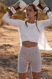 Free People Movement Tempo T-shirt maglietta manica lunga donna XS bianca - Foto 1 di 6