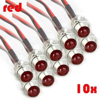 New Useful LED Indicator 8mm Accessories Boat Car DC 12V Lamp 10pcs/set - Image 1 of 4