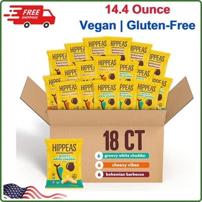 Hippeas Chickpea Puffs, Variety Pack: Vegan White Cheddar, Nacho Vibes, Barbecue - Image 1 of 4
