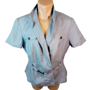 Calvin Klein Plus Size Peplum Blazer Jacket Short Sleeve Career Classic Top 16 - Picture 1 of 16