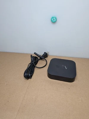 Apple TV Black MODEL A1469 with power cable. - Image 1 of 2