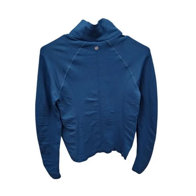 Athleta Flurry Seamless Turtleneck Top Blue Base Layer Ski Medium - Image 1 of 4