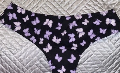Victoria's Secret Pink PERIOD PANTY Large  black butterfly Thong Large - Image 1 of 4
