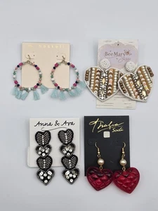 Herzen Modeschmuck Konvolut Ohrringe 90er Funky - Bild 1 von 6