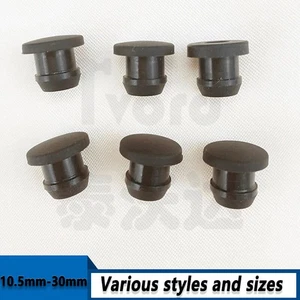 Black Silicone Rubber Hole Plug Blanking End Cap Snap-on Insert Bung 10.5mm-30mm - Picture 1 of 5