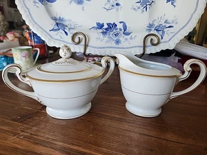 Goldcroft Sugar Creamer Set By Noritake China Japan 4983 - Picture 1 of 12