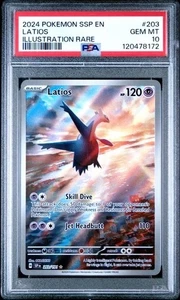 LATIOS #203 PSA 10 ILLUSTRATION RARE SURGING SPARKS POKEMON - Picture 1 of 6