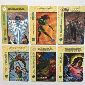 (6) 1996 DC OVERPOWER COLLECTABLE CARD GAME “ONE PER DECK” NO DOUBLES - Picture 1 of 6