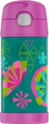 Termo 12 oz. Botella de pajita de acero inoxidable aislada al vacío para niños Foto 1 de 4