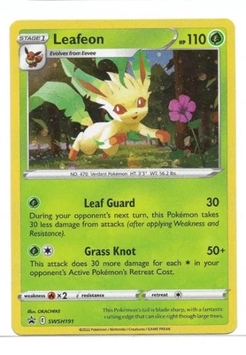 Leafeon SWSH191 SWSH: Sword & Shield Promo Cards Holo Pokemon TCG - NM - Image 1 of 2