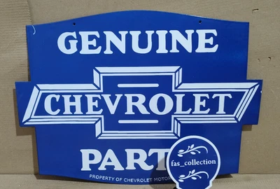 Chevrolet Genuine Parts Porcelain Enamel Sign  24x 18 Inches 2 Sided - Image 1 of 4