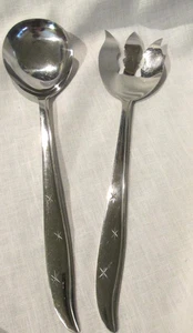 Nasco Edelstahl Salat Servier Set MCM Atomic Starburst Vintage Japan - Bild 1 von 5