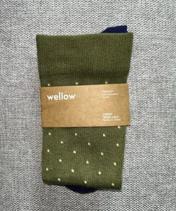 WELLOW 18-25mmHg WIDE CALF Premium COMPRESSION Knee Hi SOCKS GREEN-Unisex LARGE - Picture 1 of 5