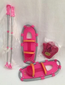 American Girl Snowshoes Set Poles Mittens New Open Box - Picture 1 of 3