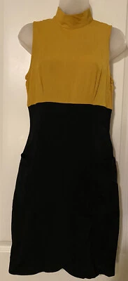 Vestido Vintage 87-94 Rayón Mezcla de Lino Bloques de Color Hecho por Componix en los EE. UU. Talla 4 Foto 1 de 4