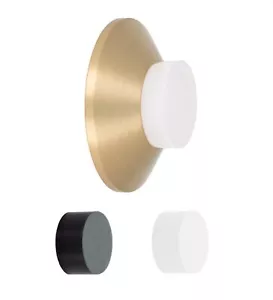 EVI Brass Door Stopper Adhesive or Screw Mount Rubber Protector 1.77"x0.66" - Picture 1 of 7