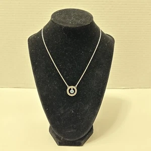 Judith Jack Round Pendant Marcasite Chain Sterling Silver Necklace - Picture 1 of 2