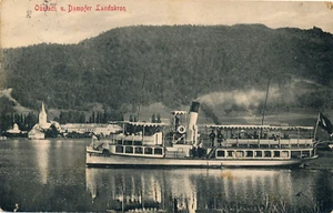 OSSIACH U. DAMPFER LANDSKRON. STEAMER LANDSKRON ON LAKE OSSIACH, AUSTRIA. - Picture 1 of 2