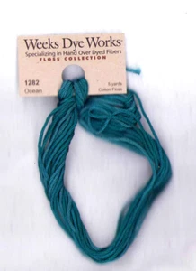 Weeks Dye Works Floss Collection 1282 OCEAN BLUE 5 yds Cross Stitch Needlepoint - Picture 1 of 2