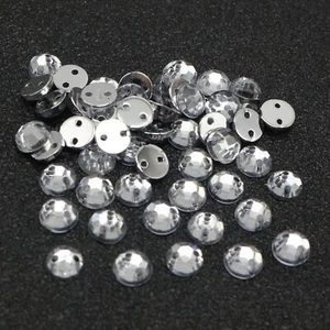 500 Clear Flatback Acrylic Sewing Crystal Round Rhinestone Gems 6mm Sew on beads - Picture 1 of 11