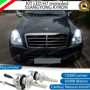 KIT LED H7 SSANGYONG REXTON 6500K CANBUS XENON 12000LM LUMEN MONO LED - Foto 1 di 12