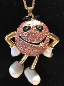 Betsey Johnson Halskette Rosa M&M Kristall Organzabeutel Geschenkbox - TX - Bild 1 von 12