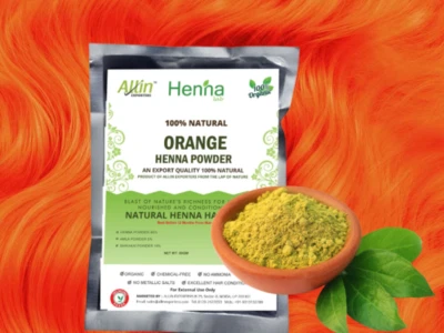 ORANGE HENNA FOR HAIR, NATURAL HAIR COLOR-CHEMICAL FREE - THE HENNA GUYS - Image 1 of 4