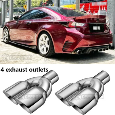 Ponta de tubo de escape dupla 2x2,5" entrada 3,5" saída para Lexus RC350 RC300t RC F 3,5L - Imagem 1 de 4