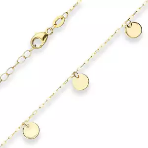 Armband Ankerkette flach runde Plättchen Armschmuck aus 585 Gold Gelbgold 16cm - Bild 1 von 3