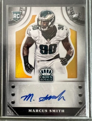 2014 Crown Royale Rookie Signatures Gold #SMSM Marcus Smith Auto /25 - Image 1 of 3
