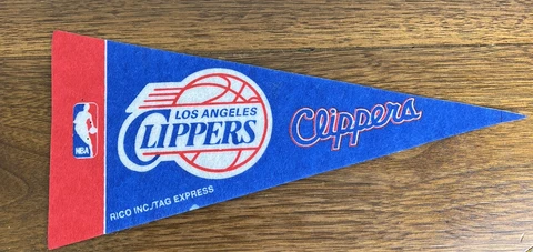 LA Clippers Los Angeles Vtg NBA Basketball Mini Pennant 4" x 9" Rico Tag Express Cover