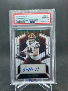 Sam Howell RC - 2022 Select Rookie Signatures White Prizm /35 PSA 10 - Picture 1 of 2