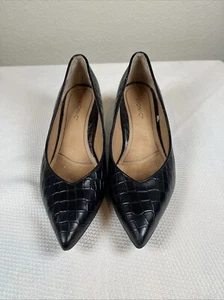 VIONIC Josie Croc decolte donna taglia 7 pelle nera gattino comode eleganti tacco - Foto 1 di 11
