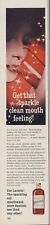 1963 Lavoris Sparkling Red Mouthwash Clean Mouth Feeling Vintage Print Ad LO5